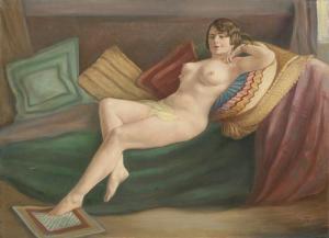 REUSCH Josef 1887-1976,Frauenakt auf dem Diwan (Anita Berber),c. 1925,Galerie Bassenge DE 2019-05-31