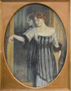 REUSING Fritz 1874-1957,Portrait of a Lady in a Blue Dress,1912,Halls GB 2021-08-04