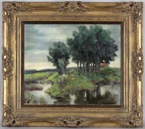 REUTER RAABE Ellinor 1883,Wasserlandschaft mit Baumgruppe,DAWO Auktionen DE 2017-05-06
