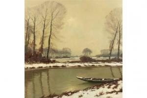 REUTER Wilhelm 1874-1958,Winter in niederrheinischer Flusslandschaft,Heickmann DE 2015-06-13