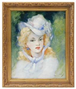 REVERBERI 1900-1900,Retrato de adolescente con sombrero,Arce ES 2021-11-16