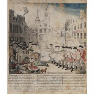 REVERE Paul 1735-1818,THE BLOODY MASSACRE (BRIGHAM, PLATE 14),1770,Sotheby's GB 2008-01-18
