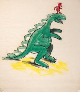 REY HANS AUGUSTO 1898-1977,Curious George on a Dinosaur,Heritage US 2012-10-13