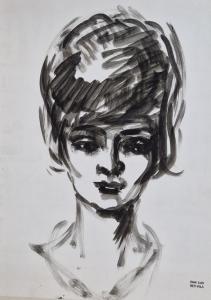 REY VILA José Luis 1910-1983,Portrait de femme de face,Rossini FR 2024-01-16