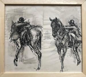 REY VILA José Luis 1910-1983,un jockey montant à cheval,Daguerre FR 2024-03-28