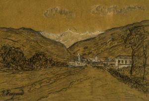 REYCEND Enrico 1855-1928,Paesaggio con case,Sant'Agostino IT 2018-12-03