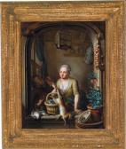 REYERS Nicolaas 1719-1796,Una donna che scherza in cucina con una lepre,Palais Dorotheum 2008-10-15