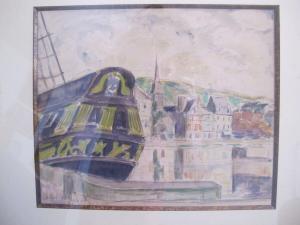 REYMOND CARLOS 1884-1970,Vaisseau dans le port de Honfleur,Art Valorem FR 2022-09-22