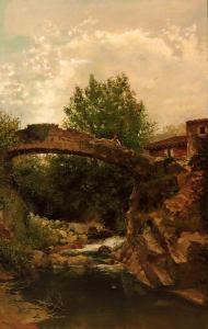 REYNES Antonio 1853-1910,Paisaje con puente,Arce ES 2015-12-15