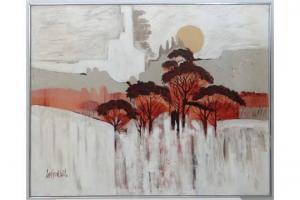 REYNOLDS Burr Lee 1936-2017,Tree lined landscape,Dickins GB 2015-09-12