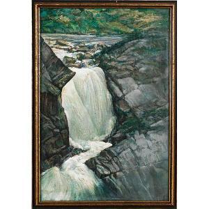 REYNOLDS KNIFFIN Herbert 1886-1970,Waterfall landscape,Ripley Auctions US 2013-10-17