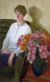 REYNOLDS michael 1933-2008,Portrait of a seated lady next to flowers,Mallams GB 2017-03-08