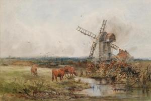 REYNOLDS W,Cattle watering in a meadow,1884,Fieldings Auctioneers Limited GB 2017-03-25