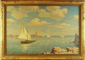 REYNOLDS Wellington Jarard 1869-1949,Harbor scene,California Auctioneers US 2014-08-03