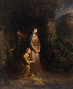 REYNTJENS Henricus Engelbert,Religieuze scene met figuren bij een grot,1860,Venduehuis 2022-10-11