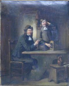 REYNTJENS Henricus Engelbert 1817-1900,zwei Kaufleute in der Gaststube,1861,Georg Rehm DE 2022-12-08