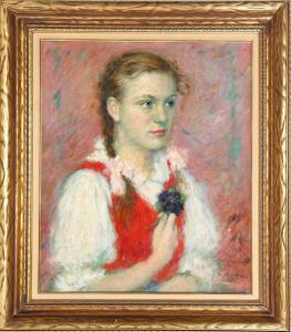 REZES MOLNAR Lajos 1896-1989,PORTRAIT OF A GIRL,Ro Gallery US 2023-08-11