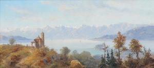 REZIA Felice Auguste 1866-1904,Paesaggio alpino da Bellagio (Lago di Como),Meeting Art IT 2022-10-15