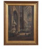REZIA Felice Auguste 1866-1904,View of the Cathedral and Interior of a Cathedral,Adams IE 2014-03-09