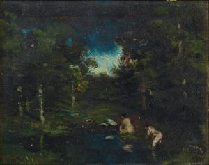 RHEES MORGAN 1855-1925,Bathers in a Woodland Stream,Swann Galleries US 2017-06-15