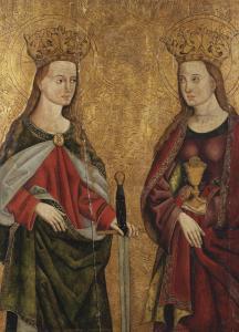 RHENISH SCHOOL,Saint Catherine and Saint Barbara,1470,Christie's GB 2012-11-14