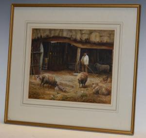 RHODES Bertha 1800-1900,Tending the Sheep Barn,Bamfords Auctioneers and Valuers GB 2019-05-15