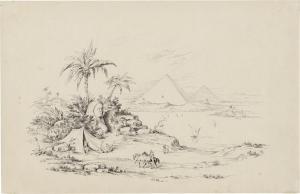 RHOMBERG Joseph Anton,Nillandschaft mit Blick auf die Pyramiden und die ,Galerie Bassenge 2023-06-09