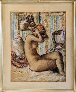 RIBAS RIUS Ramon 1903-1983,Desnudo femenino frente al espejo,Bonanova ES 2023-10-04
