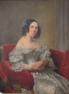 RIBAULT Julie 1789,Portrait de dame,1838,Audap-Mirabaud FR 2014-02-26