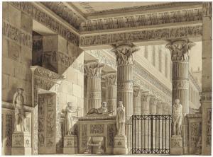RIBELLES Y HELIP José,The interior and colonnade of an Egyptian temple,Christie's 2018-12-06