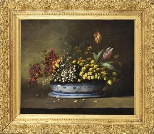 Ribot Germain 1889-1973,Nature morte de fleurs sur un entablement,Digard FR 2023-06-30