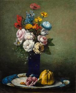 RIBOT Germain Theodore 1845-1893,Still-life with flowers and a quince,Sotheby's GB 2023-06-14