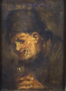 RIBOT Theodule Augustin 1823-1891,Le buveur,Bayeux Encheres FR 2024-04-01