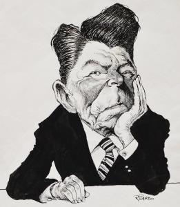 RICARDO ALBERT,TWO CARICATURES OF RONALD REAGAN,Leonard Joel AU 2017-11-16