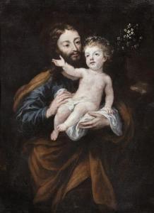 RICCI Fray Juan Andrés 1600-1681,Der heilige Joseph mit dem Christusknaben,Nagel DE 2020-07-08
