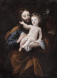 RICCI Fray Juan Andrés 1600-1681,Der heilige Jospeh mit dem Christusknaben,Nagel DE 2020-03-18