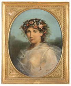 RICCI LUIGI 1823-1896,Ritratto di giovane donna,1876,Babuino IT 2017-09-19