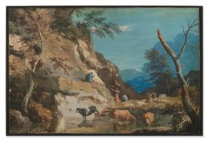 Ricci Marco 1676-1730,An upland landscape with cattle at a pool, sheep a,Sotheby's GB 2024-02-02