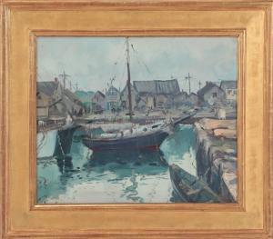 RICCIARDI Caesare A 1892-1973,Harbor scene,1933,Kamelot Auctions US 2022-03-24