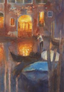 RICE Cecil 1961,Man on gondola in a Venice canal,Rosebery's GB 2020-08-22