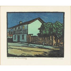 RICE William Seltzer 1873-1963,"Street in Monterey,",Clars Auction Gallery US 2022-07-17