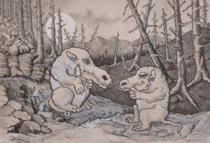 RICH W 1900,Fantasy Animals in a Forrest,John Nicholson GB 2017-06-28