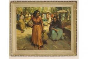 RICHARDS D.T 1800-1900,Open Air Market Scene,Hartleys Auctioneers and Valuers GB 2015-09-09