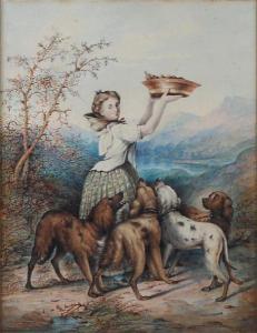 RICHARDS Hetty 1800-1800,Young girl and dogs before a landscape,1875,Bonhams GB 2011-01-05