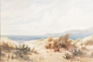 RICHARDS L 1868-1940,Coastal scene with sand dunes in the foreground,Capes Dunn GB 2018-07-24