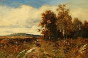 RICHARDS L 1868-1940,Herbstliche Landschaft mit Holzlesern,20th century,Zeller DE 2022-07-13