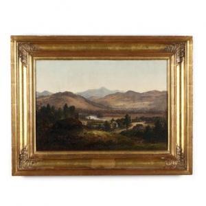 RICHARDS Thomas Addison 1820-1900,River Valley View with Dwellings,Leland Little US 2020-12-05