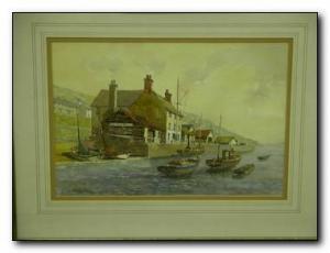 RICHARDS Wynn 1888-1960,Polruan Quay, signed,10"x14",Peter Francis GB 2008-09-23