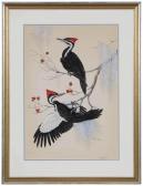 RICHARDSON Anne Worsham 1919-2012,Pileated Woodpeckers,Brunk Auctions US 2017-11-09
