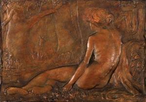 RICHARDSON Charles Douglas 1853-1932,Seated nude in woodland,Mossgreen AU 2011-05-31